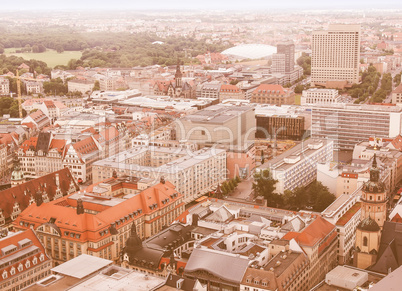 Leipzig aerial view vintage