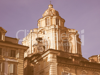 San Lorenzo church in Turin vintage