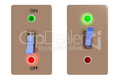 Several switches with indicator lights