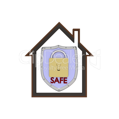 Symbolic house with protective shield