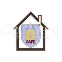 Symbolic house with protective shield