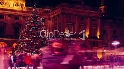 Ice Skaters and Christmas Tree