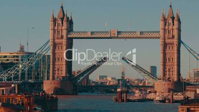 Daytime Close-up Shot of Tower Bridge London Lift Opening