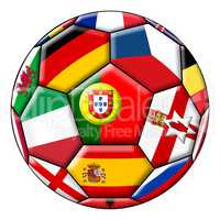 Ball with various flags