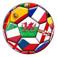 Ball with various flags