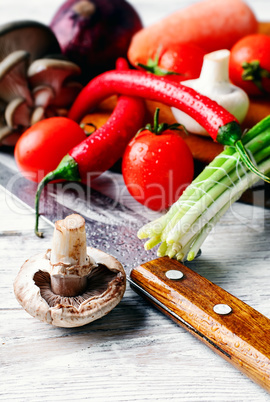 Harvest fresh mushrooms