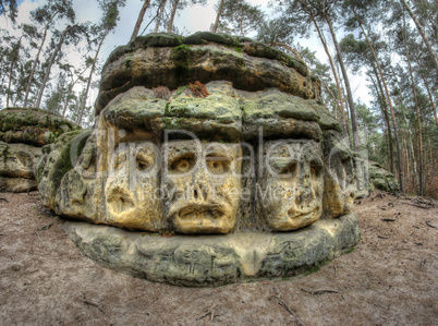 Bizarre Stone Heads - Rock Sculptures