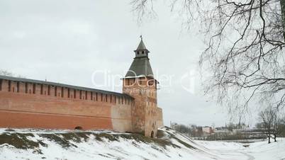 Old towers of Novgorod Kremlin, V.Novgorod, Russia