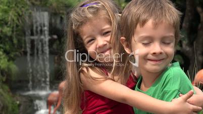 Adorable Toddler Siblings Hugging