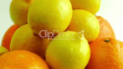 Citrus Rotating Against White Background