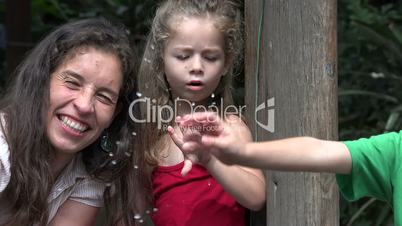 Mother And Kids Having Fun