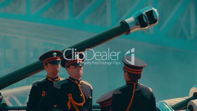 Ultra Telephoto Shot of a Gun Salute on Remembrance Day