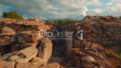 Roman Ruins of Sarmizegetusa in Deva, Romania - Wide Slider Shot
