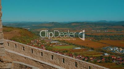 Panoramic View of Deva from Ancient Citadel in Romania