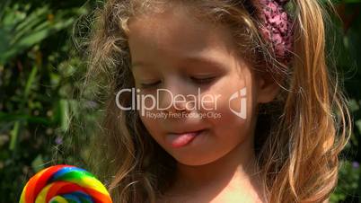 Toddler Girl With Lollipop