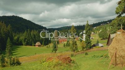 Pastoral Scene in the Romanian Countryside on an Sunny Day - Wide Angle