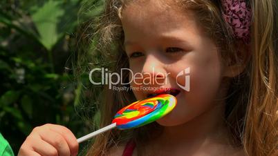 Female Toddler With Lollipop