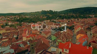 Panoramic View of Sighisoara City in Transylvania, Romania