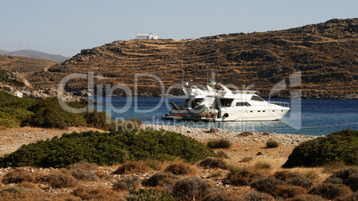 yachts are beautiful lagoon in sunny summer day