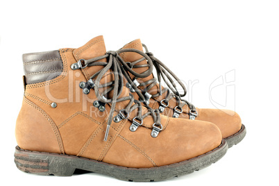 brown hiking boots