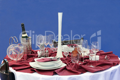 glasses and dinner service