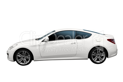 fast white car isolated