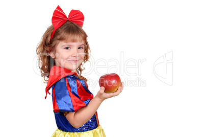 little girl snow white with apple