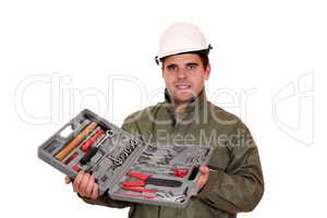 worker with toolbox