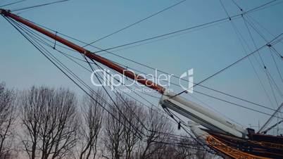 Old Clipper Cutty Sark Wide Angle View