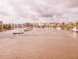 River Thames in London vintage