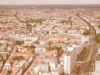 Berlin aerial view vintage