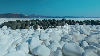 Slider Shot Showing Typical White and Black Pebbles on a Mediterranean Island
