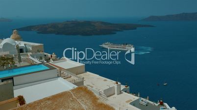 A Cruise in the Mediterranean - A Panoramic View from the Greek Island of Santorini