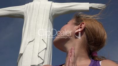 Religious Woman Saying Prayer