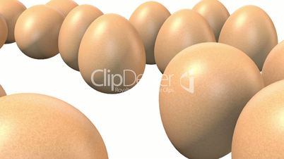 3D Falling Eggs in White Background