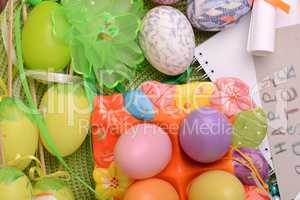 invitation card with easter eggs