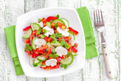 vegetable salad with mushrooms