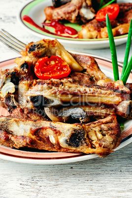 Baked meat in vegetables