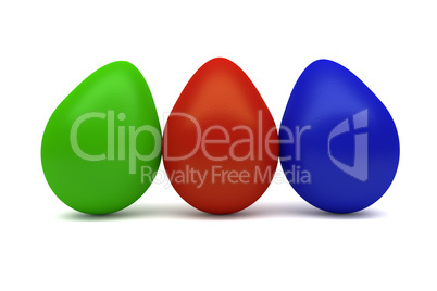 Three colorful eggs