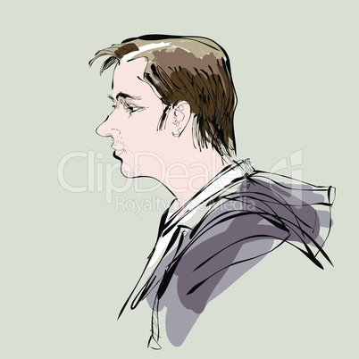 Abstract man portrait profile vector illustration