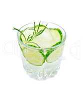 Lemonade with cucumber and rosemary