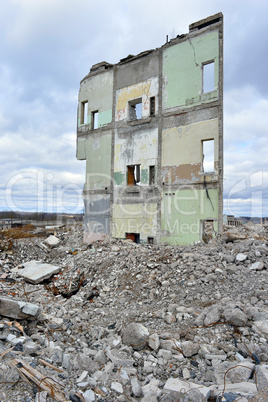 Pieces of Metal and Stone are Crumbling from Demolished Building Floors