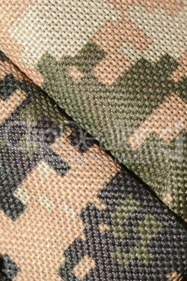 Close up of military uniform fabric.