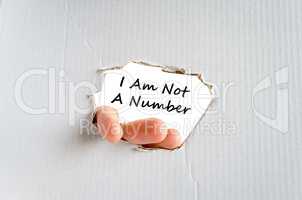 I am not a number text concept