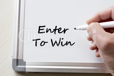 Enter to win written on whiteboard