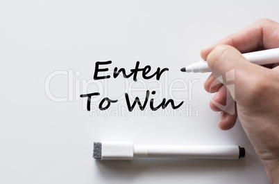 Enter to win written on whiteboard