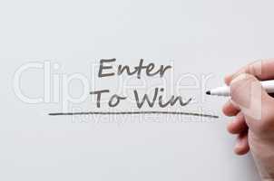 Enter to win written on whiteboard