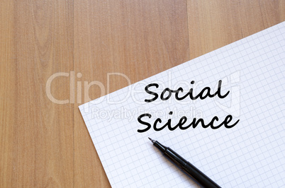 Social science write on notebook