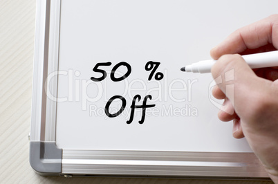 Fifty percent written on whiteboard
