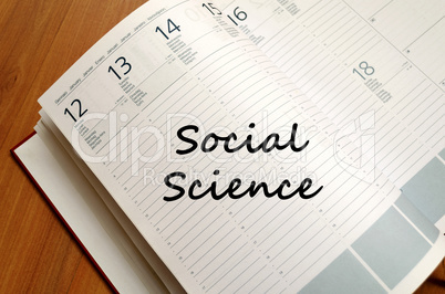 Social science write on notebook